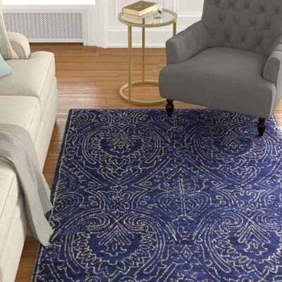 Evers Hand-Tufted Wool Navy Area Rug Birch LANE? Rug Size: Rectangle 7&6x22 x 9&6x22