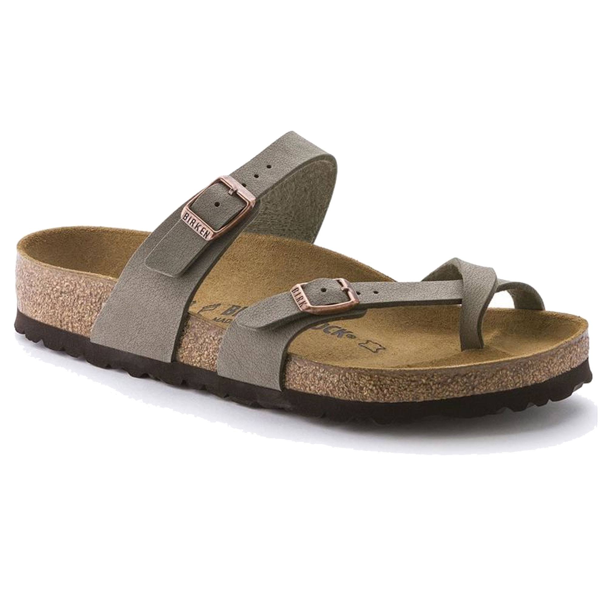 Birkenstock Women's Mayari Sandal - 41 - Stone Pull Up Birko-Flor