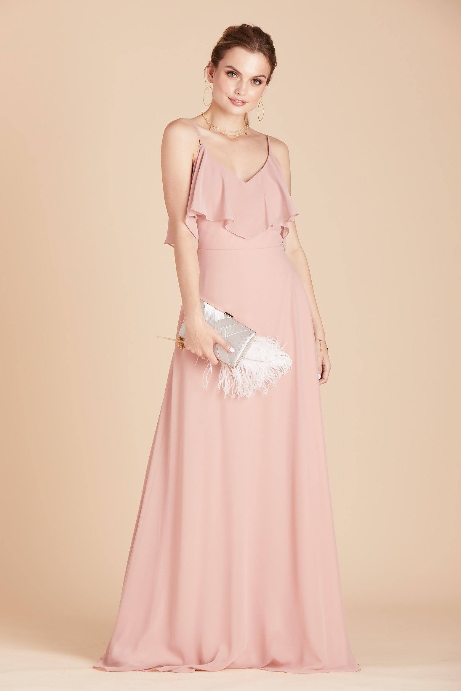 Birdy Grey Jane Convertible Chiffon Bridesmaid Dress in Dusty Rose M / Dusty Rose / No Slit
