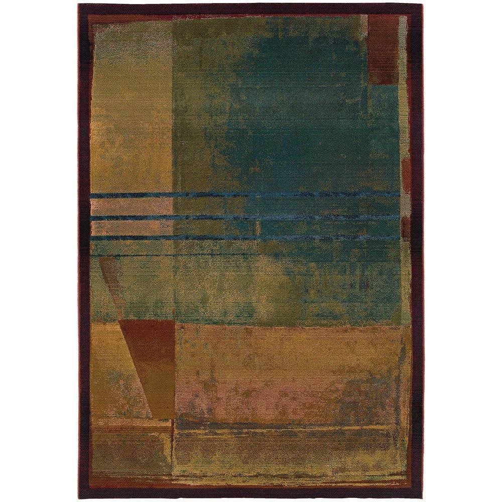Style Haven Karsyn Modern Abstract Color Block Area Rug, Size: 5&3 x 7&6, Red
