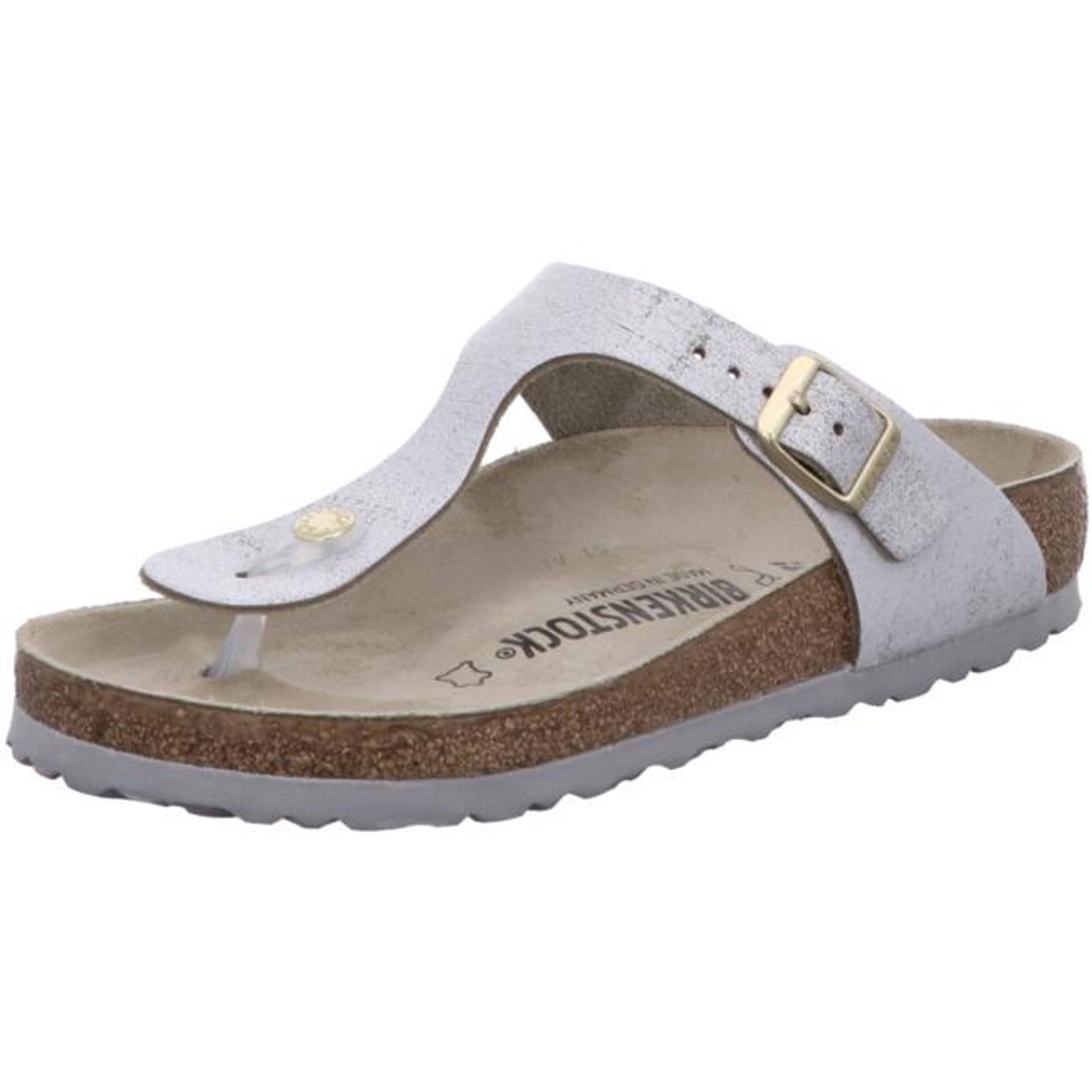 Birkenstock Gizeh 1008699 Ladies Leather Blue Silver: Size 38 Si