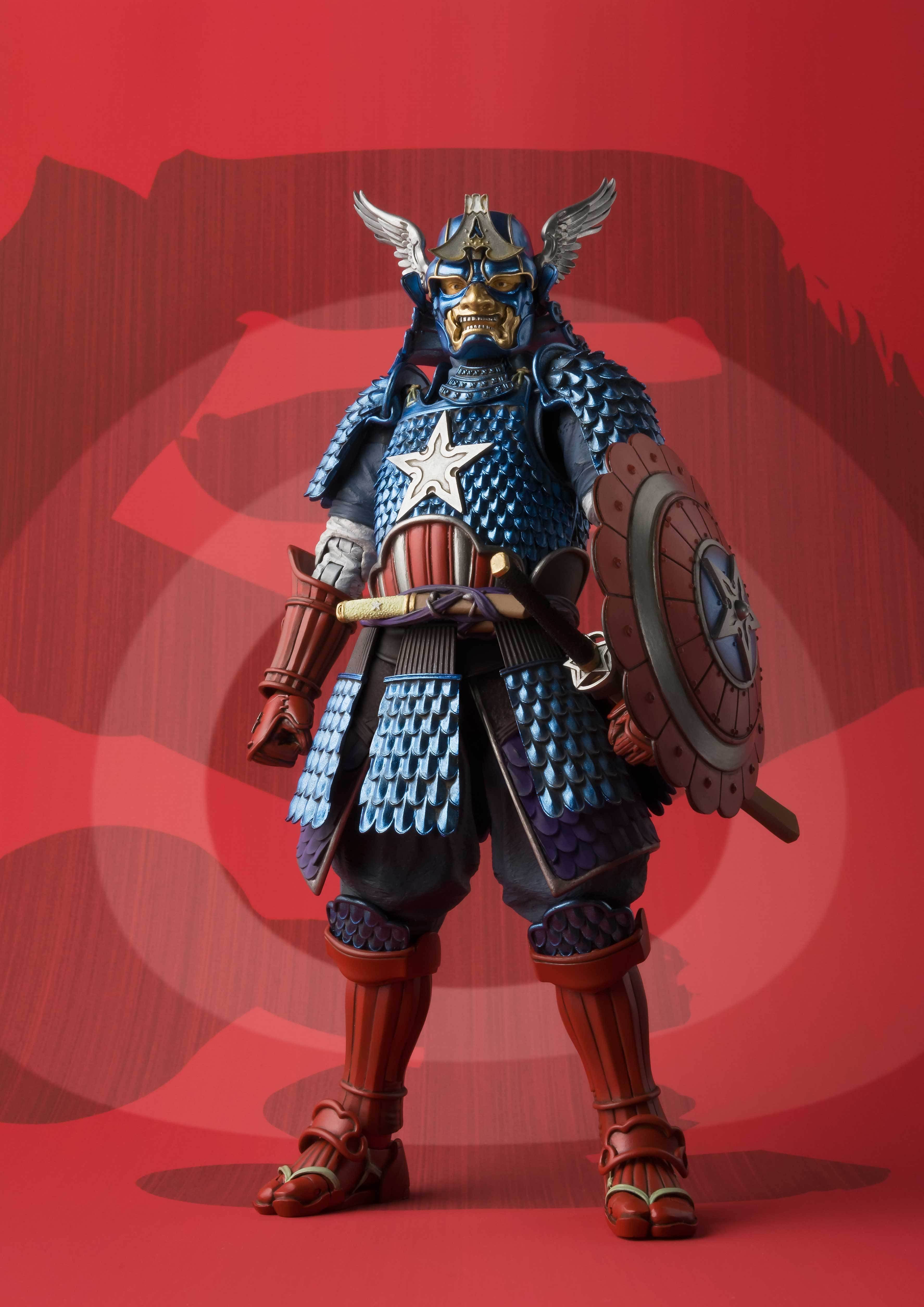Marvel Meisho Manga Realization Samurai Captain America Action Figure