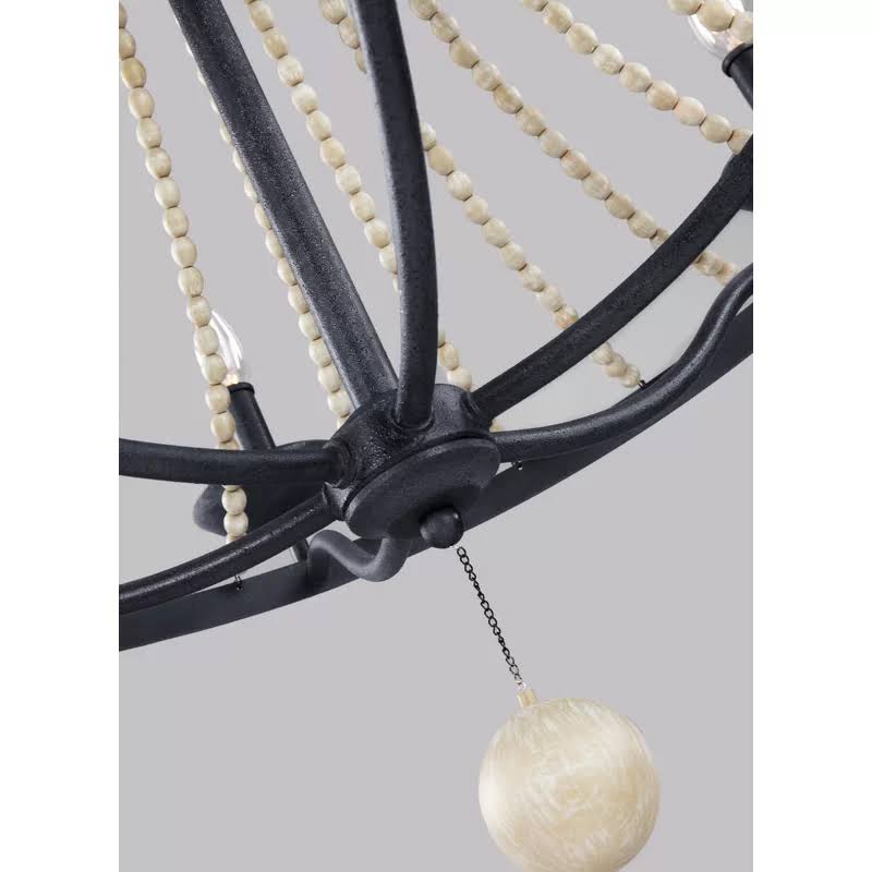 Omaha 6 - Light Candle Style Empire Chandelier with Beaded Accents