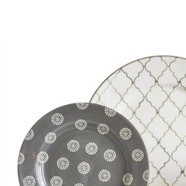Baum 16 Piece Moroccan Grey Dinnerware Set