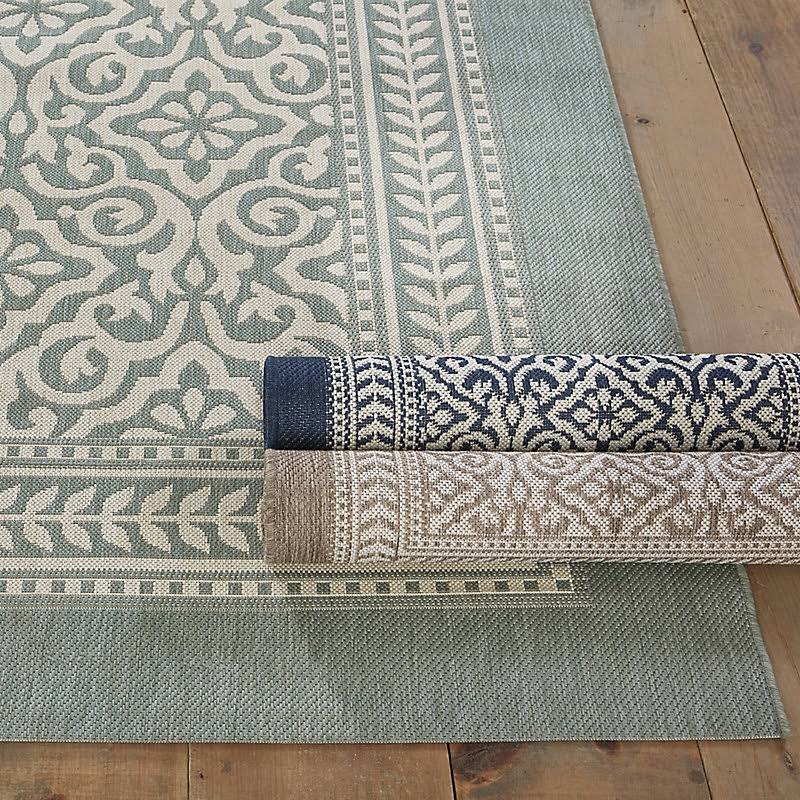 Suzanne Kasler Florette Indoor/Outdoor Rug Mocha 5& 3x22 x 7& 7x22 - Ballard Designs