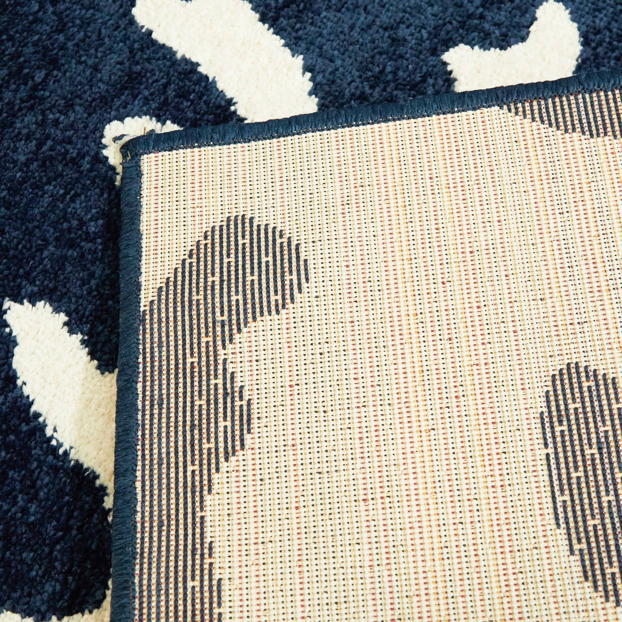 BALTA Alcester Navy 5 ft. x 7 ft. Coastal Coral Area Rug, Blue