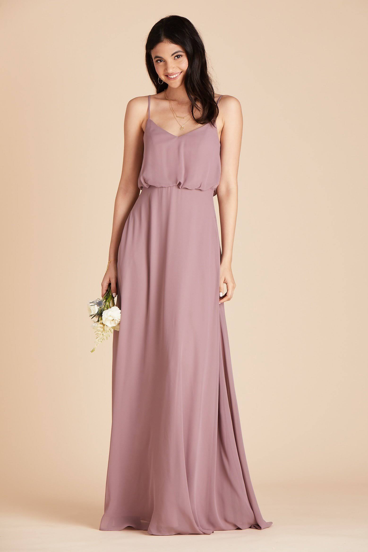 Birdy Grey Gwennie Chiffon Bridesmaid Dress in Dark Mauve XL / Dark Mauve / No Slit