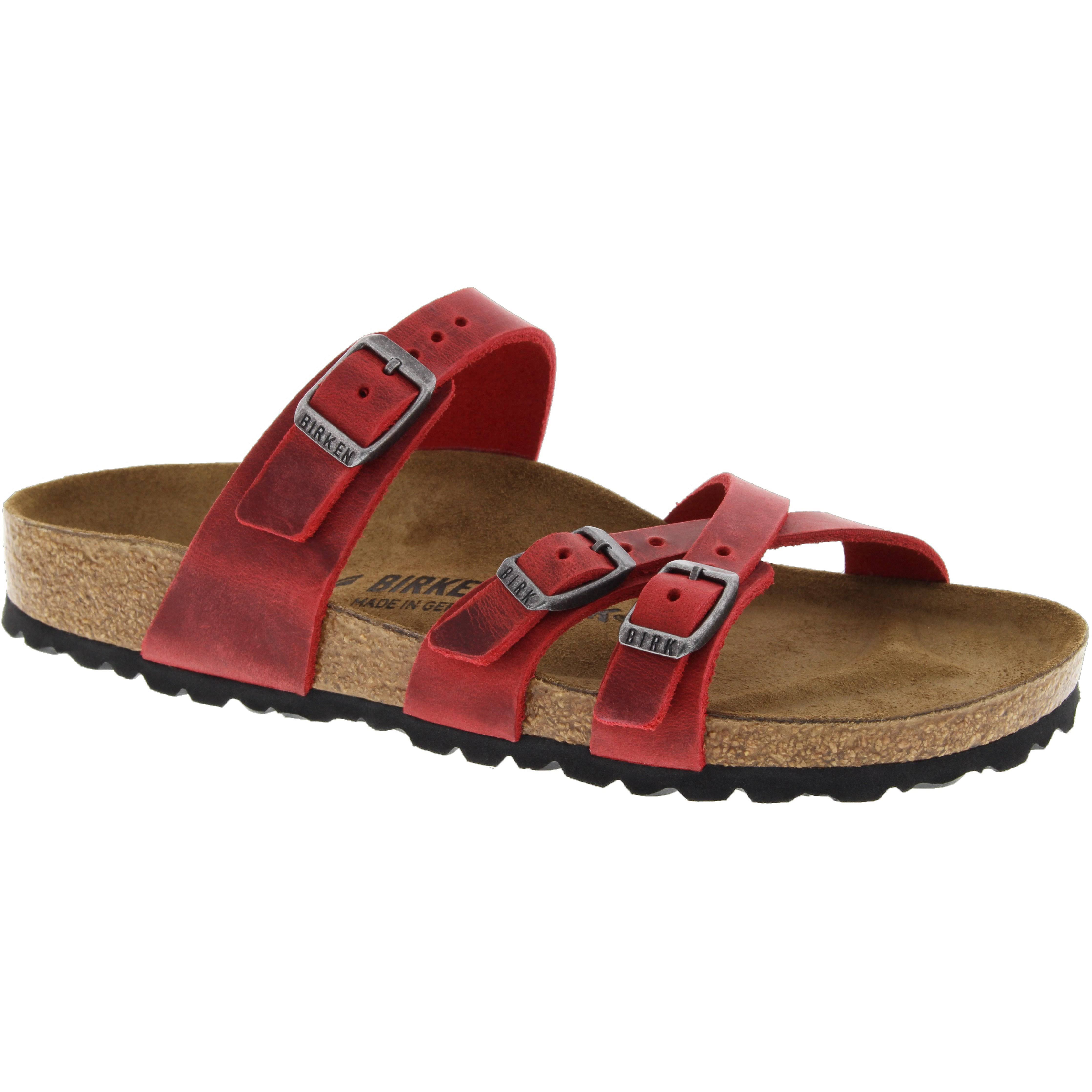 Birkenstock Women's Franca Sandal - 40 Narrow - Fire Red Oiled Leather