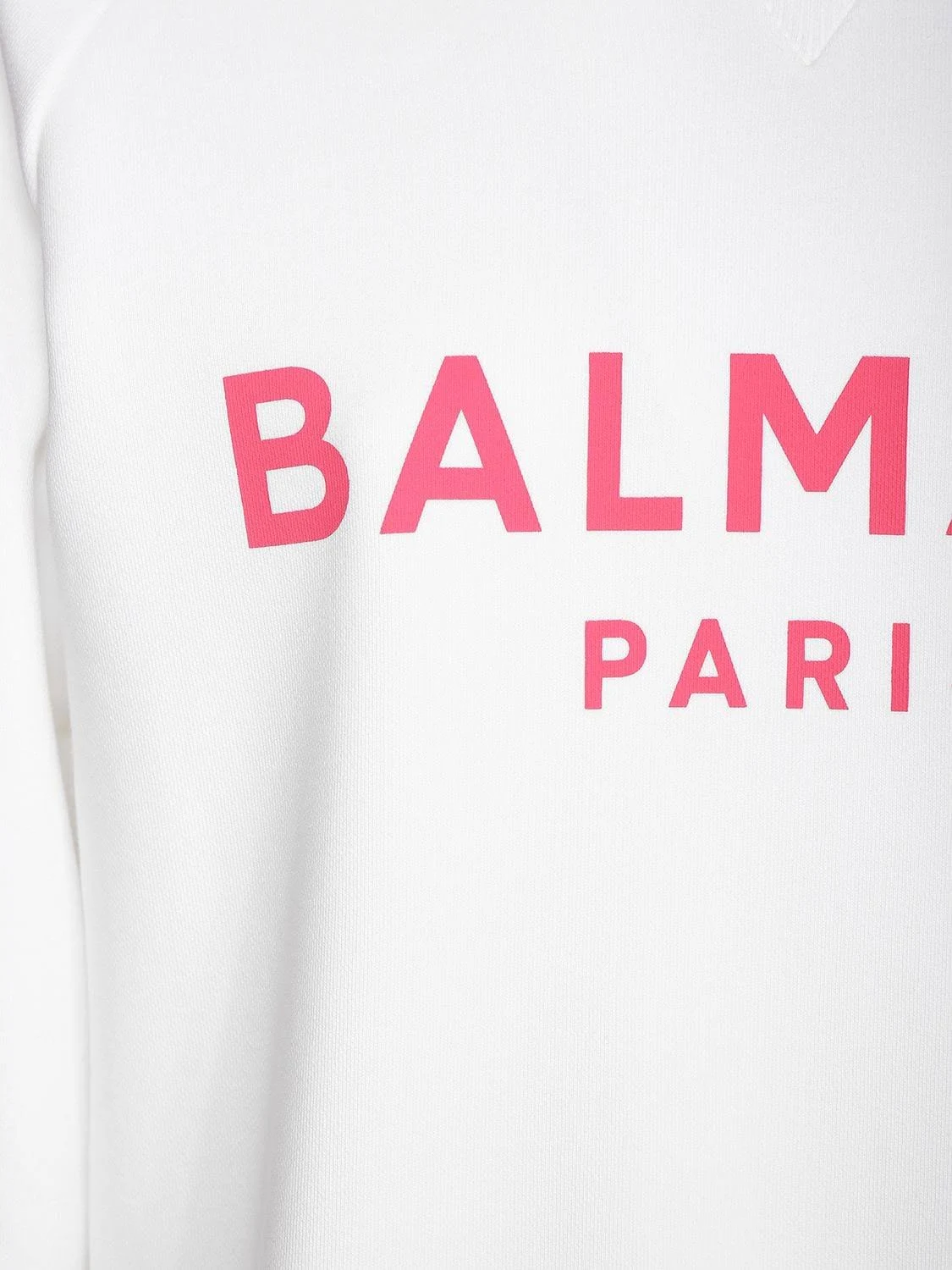 Balmain | Women Logo Printed Cotton Sweatshirt White/Pink S