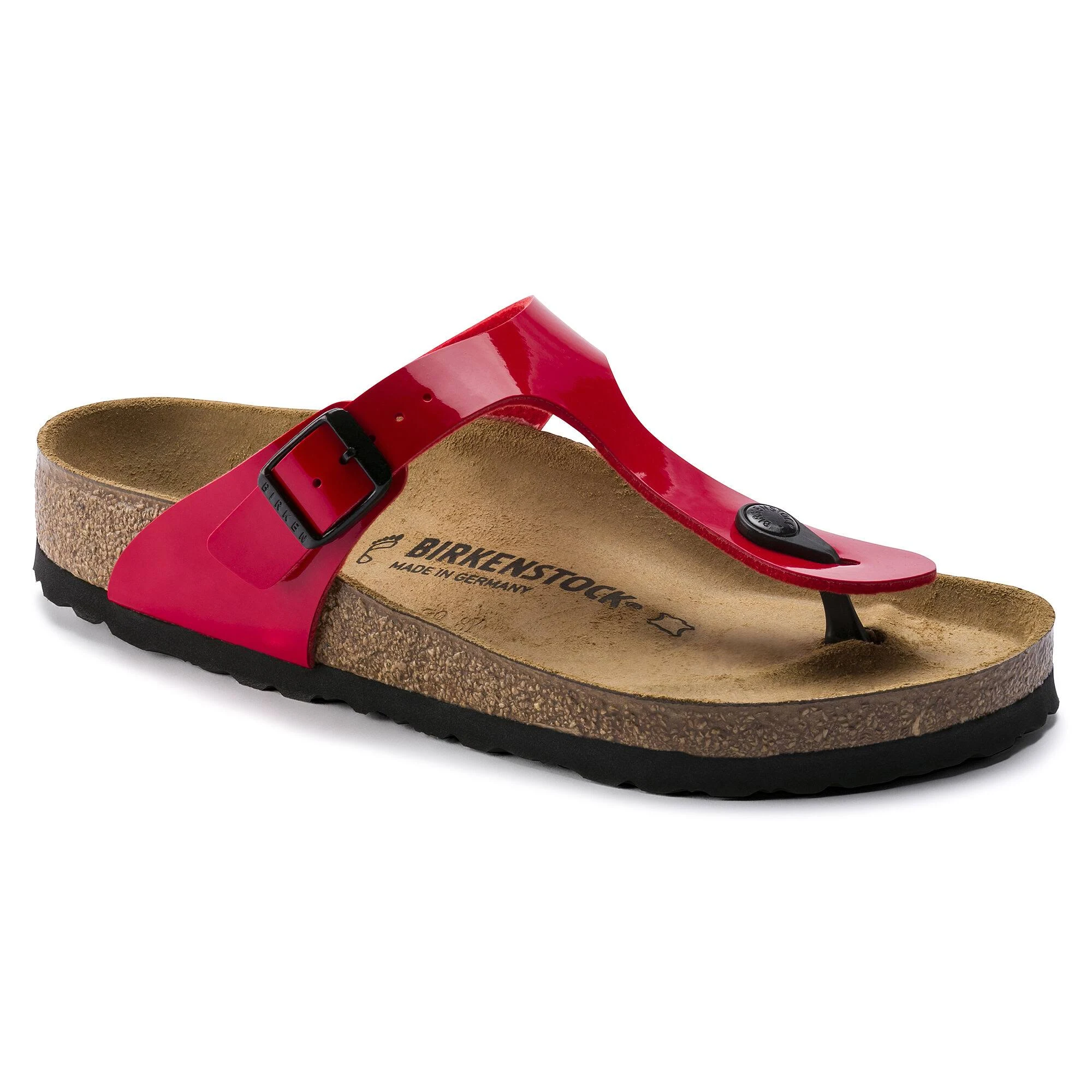 Birkenstock Gizeh Birko-Flor Patent Cherry Thong Sandals