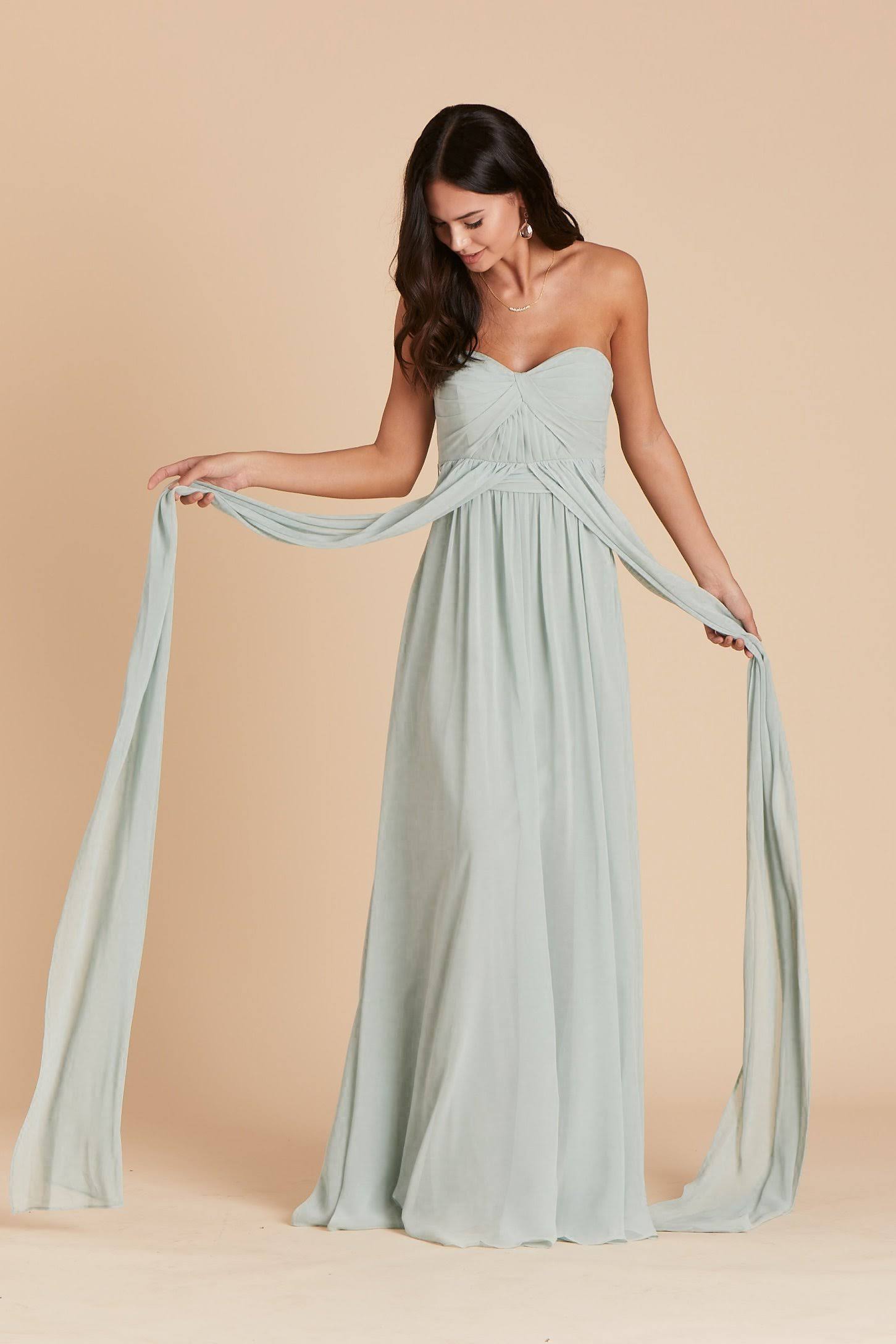 Grace Convertible Chiffon Bridesmaid Dress in Sage Xs / Sage / No Slit