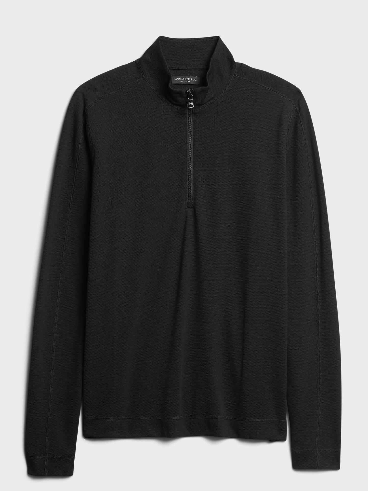 Banana Republic Men's Core Temp Mesh Half-Zip T-Shirt Black Size XL