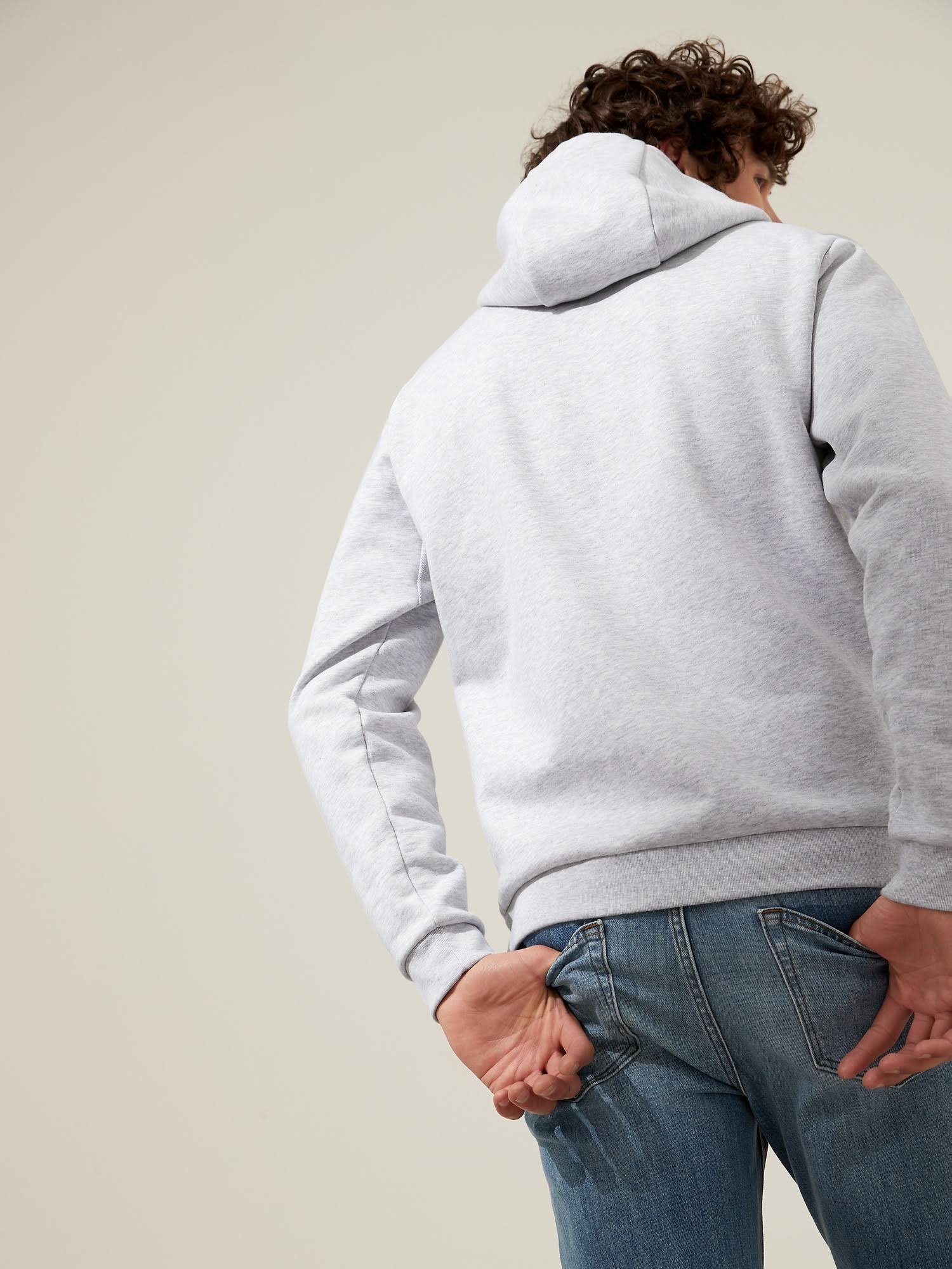 Banana Republic Men's Heavyweight Fleece Hoodie Gray Heather Size L