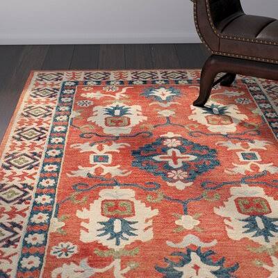 Fogle Oriental Handmade Tufted Wool Red/Beige/Blue Rug Birch LANE? Rug Size: Rectangle 5& x 8&