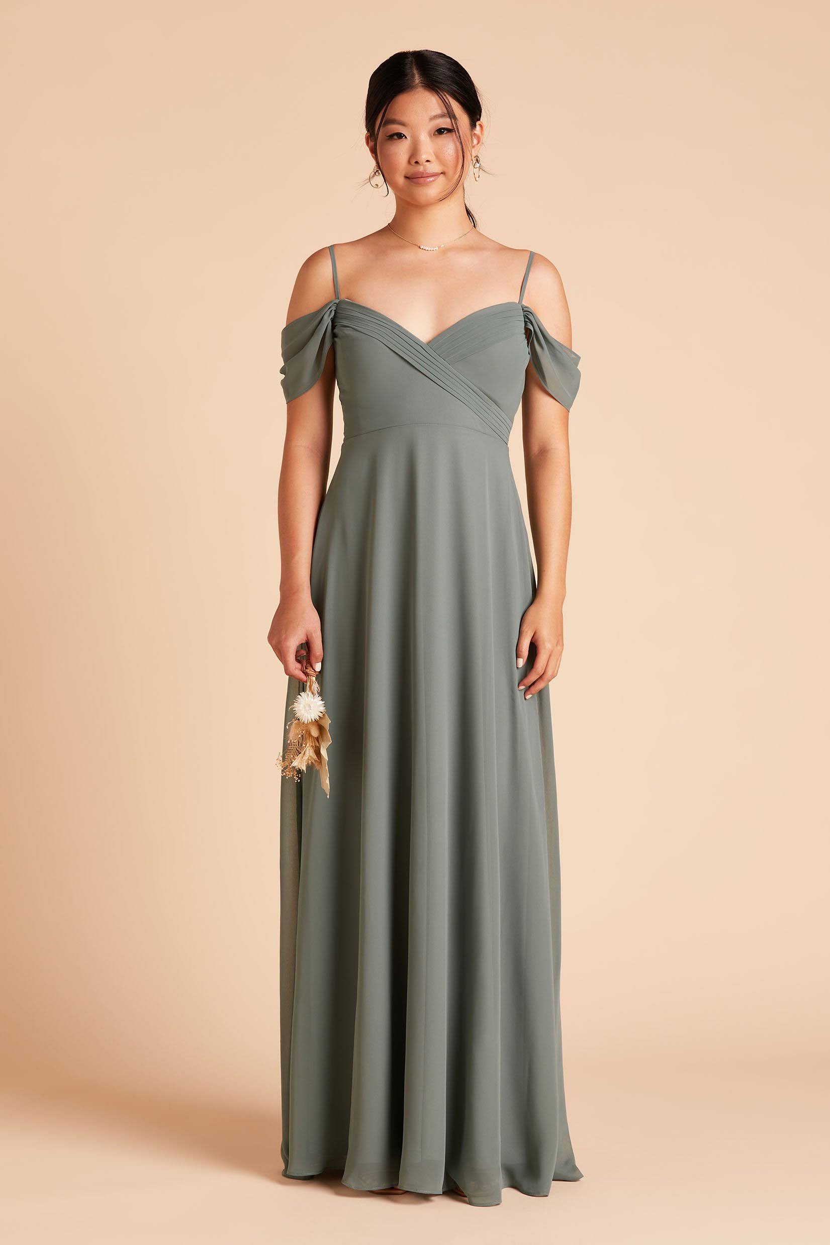 Spence Convertible Chiffon Bridesmaid Dress in Sea Glass S / Sea Glass