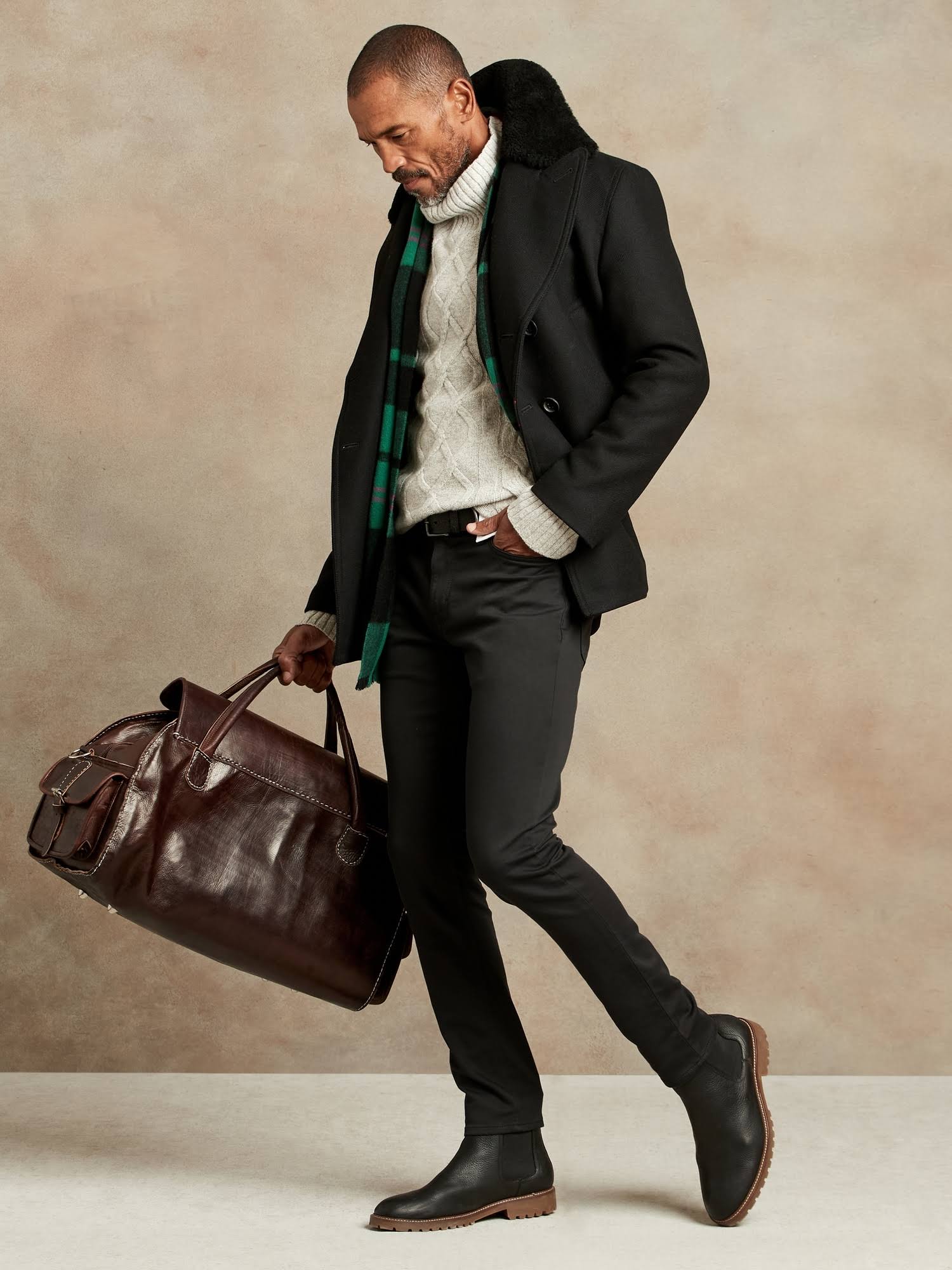 Banana Republic Men's Skinny Traveler Pant Charcoal Gray Size 38W 34L