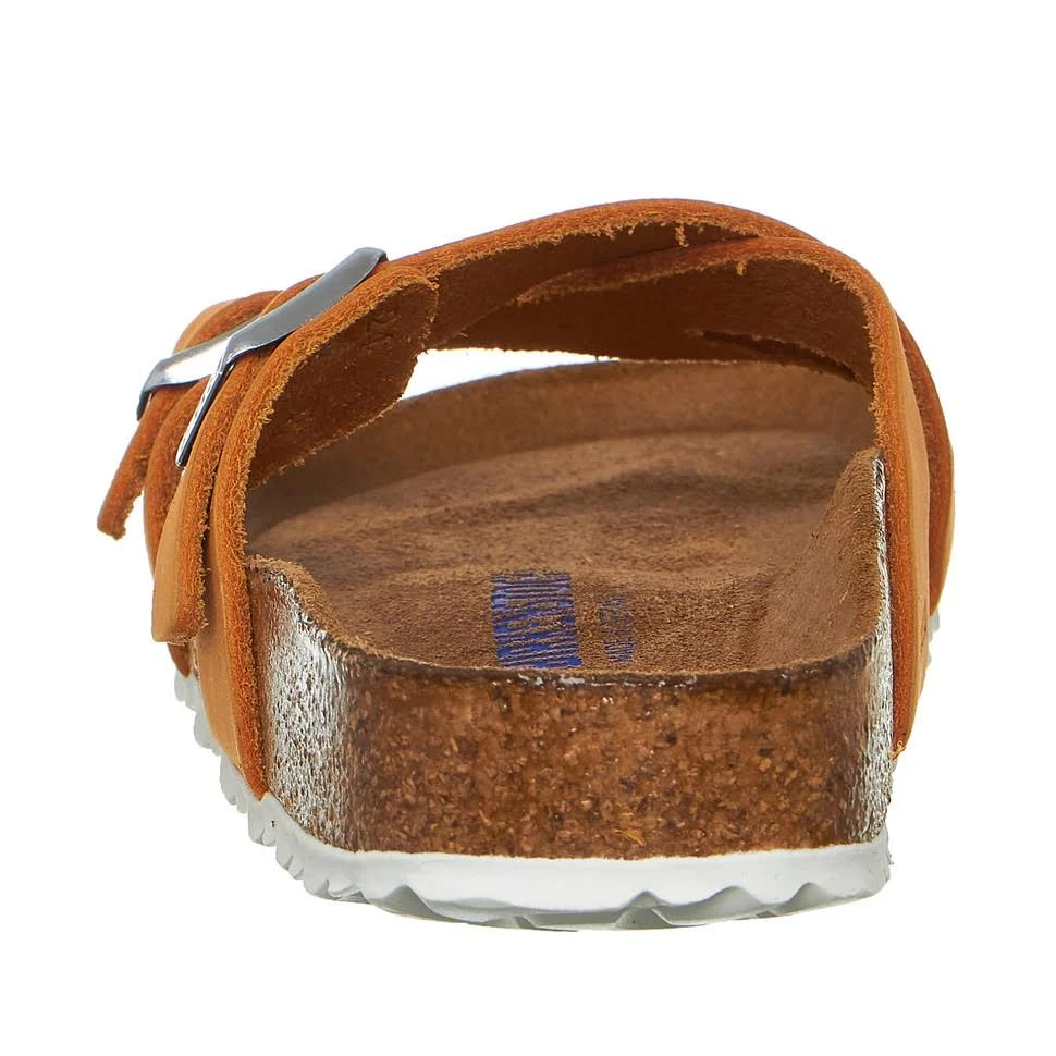 Birkenstock Yao Balance Nubuck Leather Apricot Two-Strap Sandals