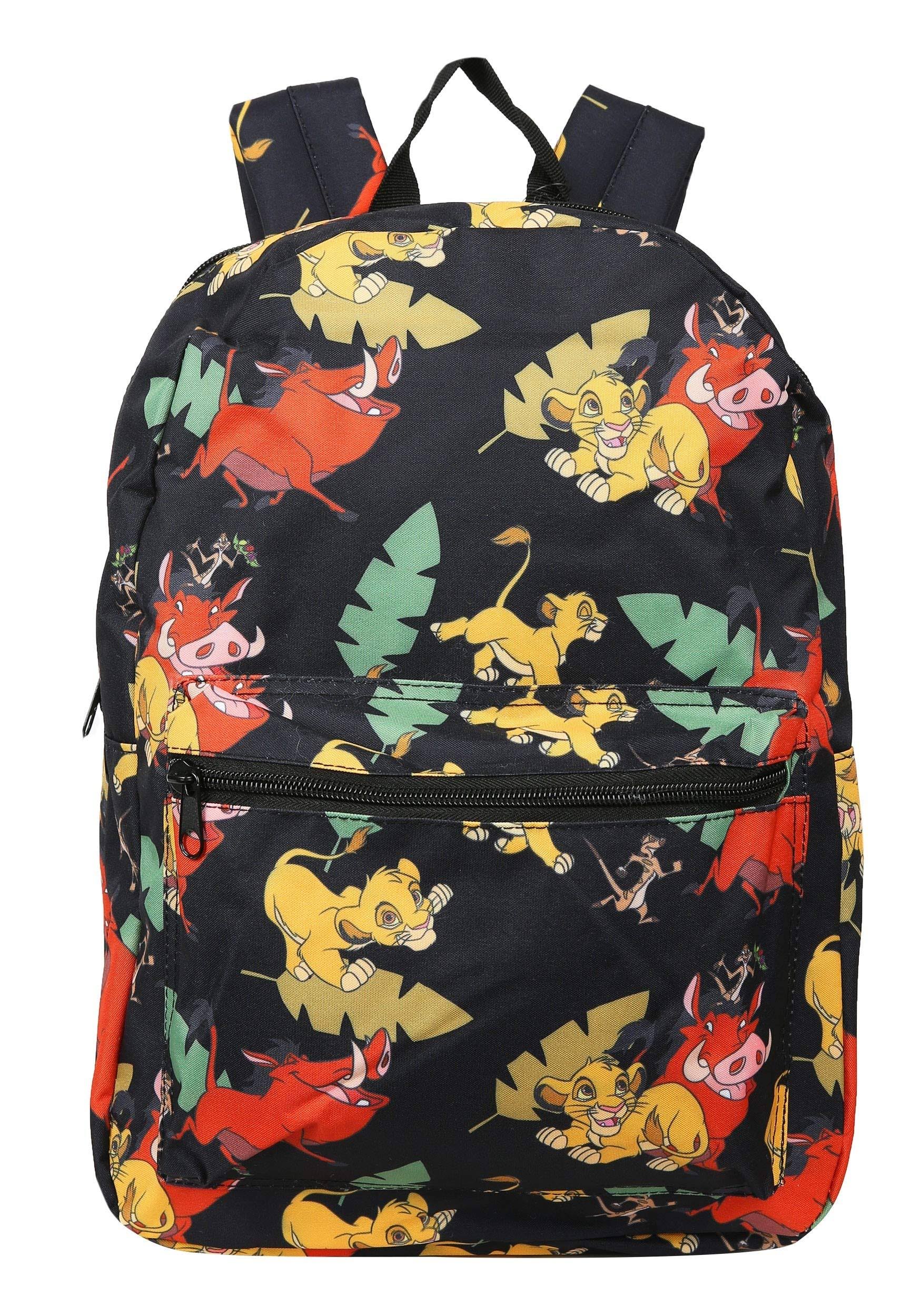 Bioworld Classic Print Backpack Lion King, Girl&s, Size: Standard, Black