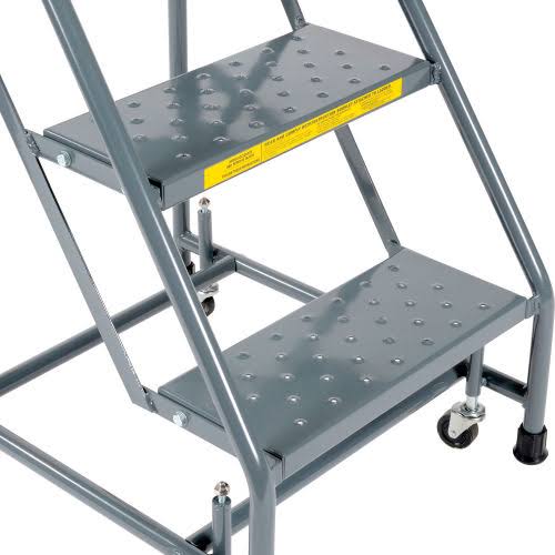 Perforated 16x22W 3 Step Steel Rolling Ladder 10x22D Top Step - H318P