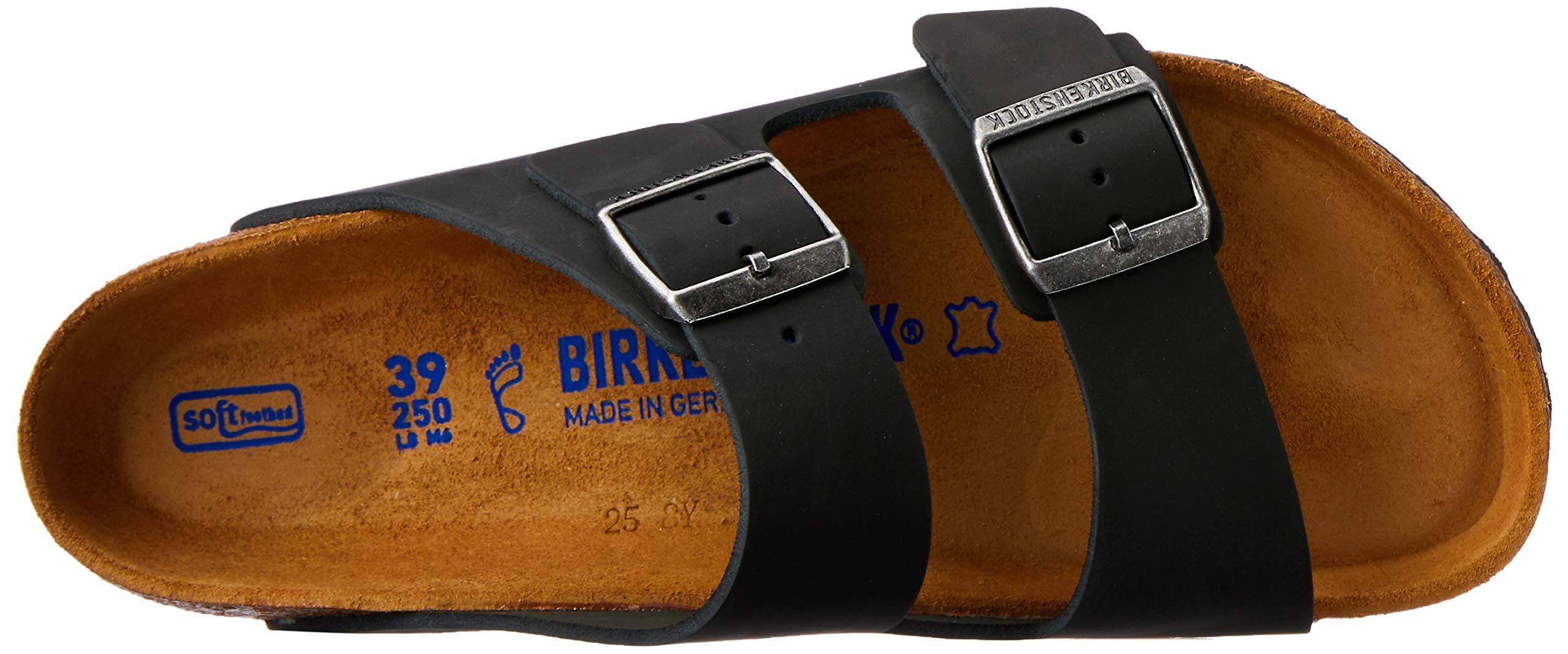 Birkenstock Arizona Oiled Leather Soft Footbed Sandals - Black