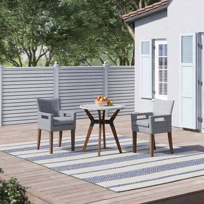 Mankato 3 Piece Bistro Set with Cushions