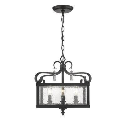 4-Light 18.5x22 Semi Flush Mount Fixture Finish: Black