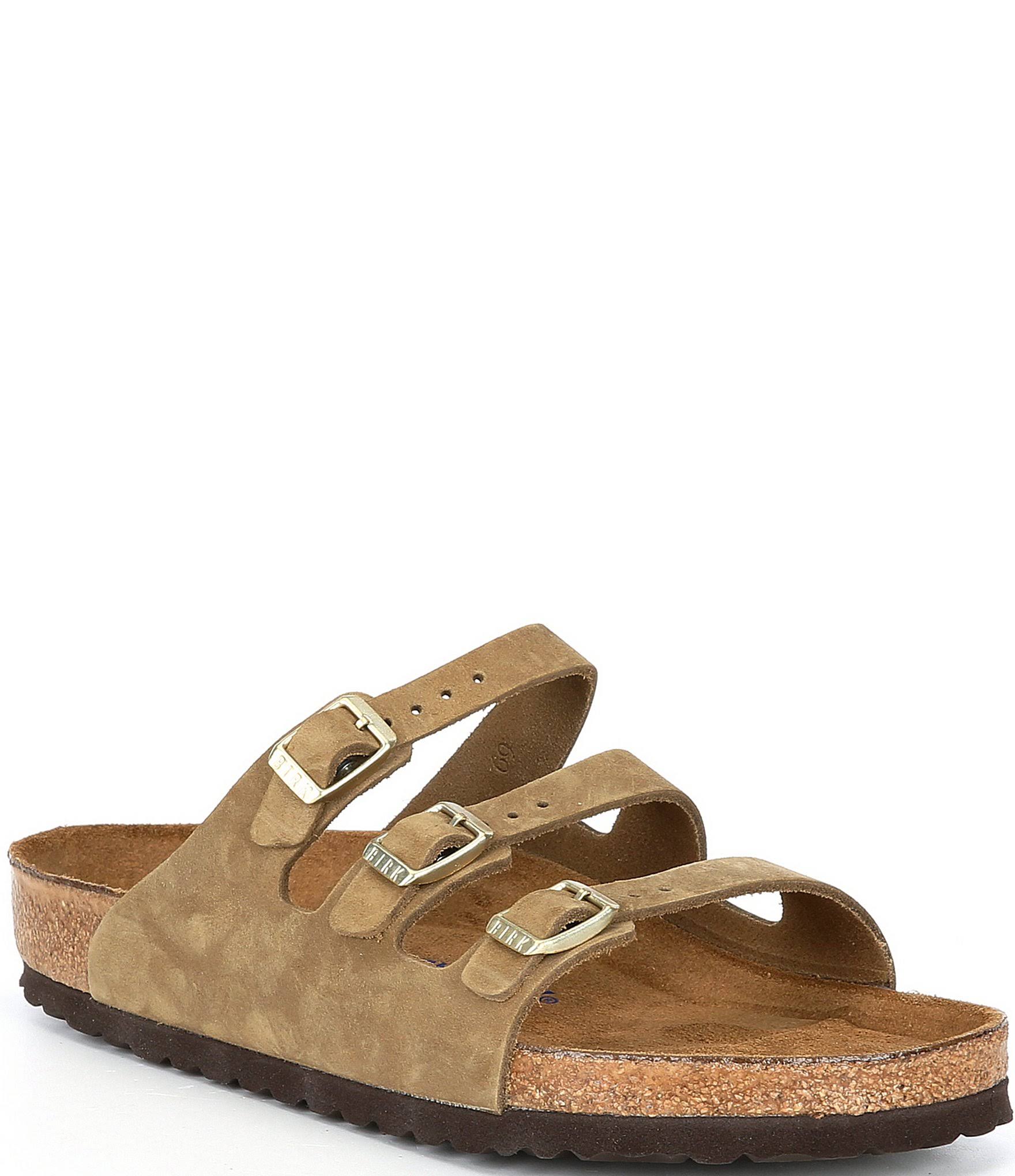 Birkenstock Women's Florida Fresh Soft Footbed Faded Khaki Nubuck