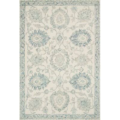 Fleshman Oriental Handmade Hooked Wool Ivory/Blue Area Rug Birch Lane Rug Size: Rectangle 7&9x22 x 9&9x22
