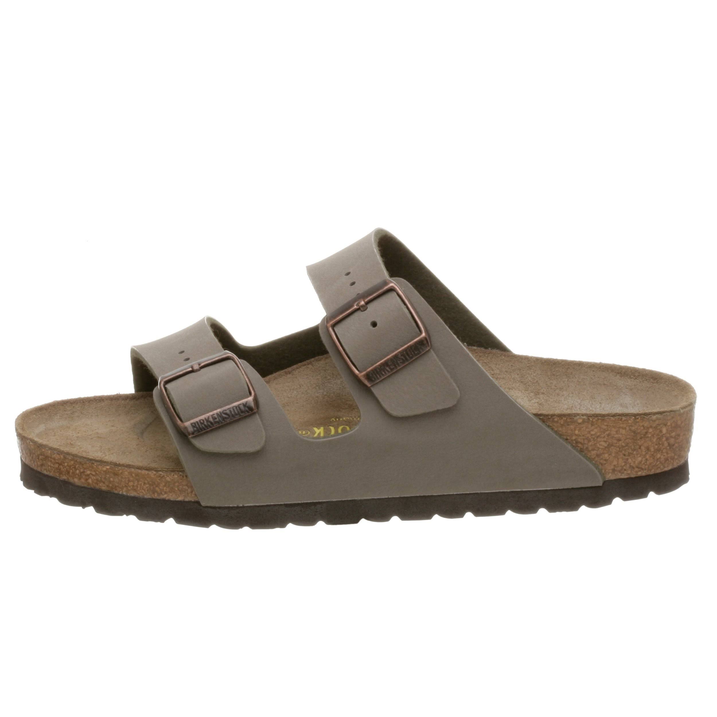 Birkenstock Unisex Arizona Stone Birkibuck Sandal (EU 39 / Women US 8-8.5 / Men US 6-6.5, Stone)