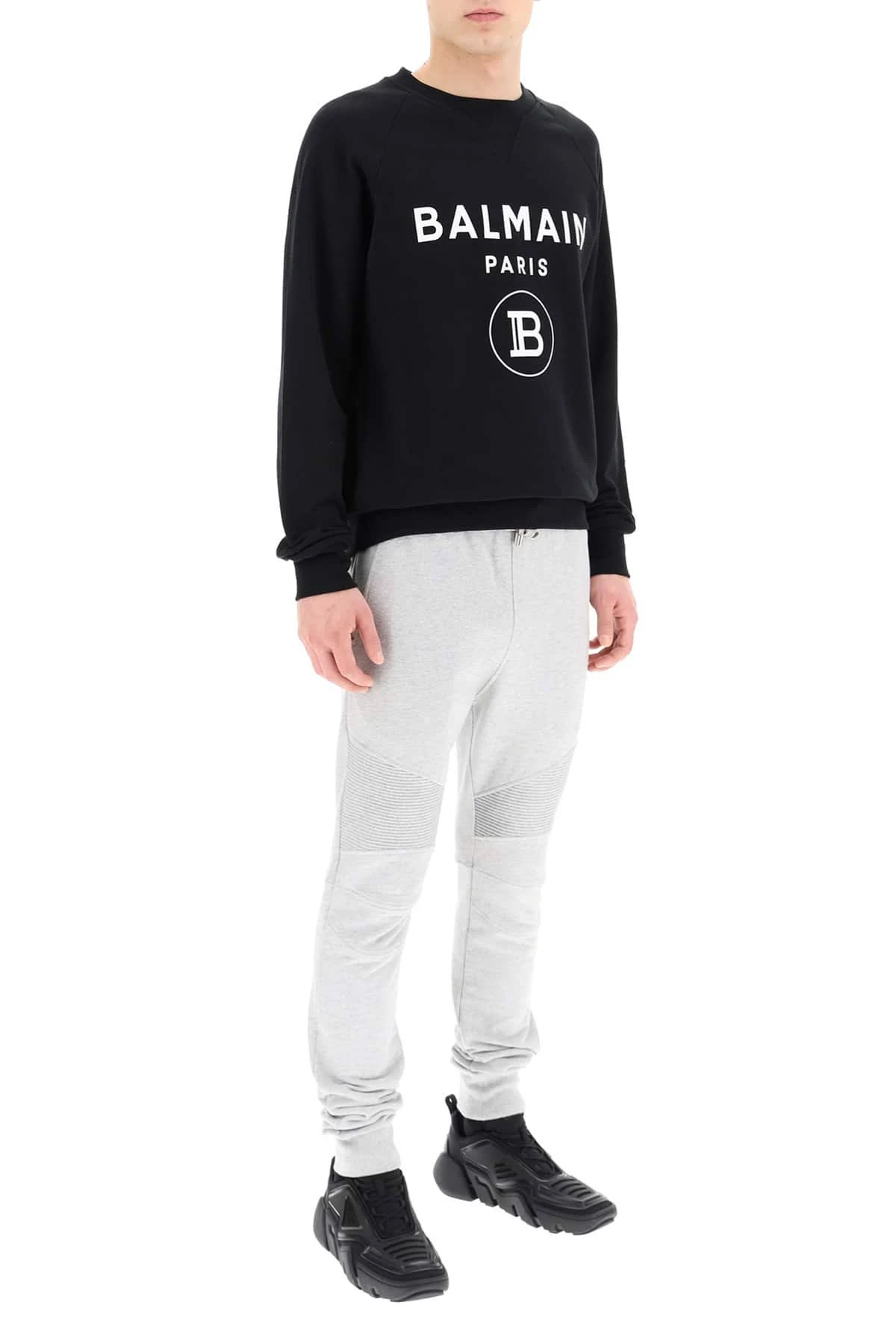 Balmain Logo Print Sweatshirt - Black - Sweatshirts