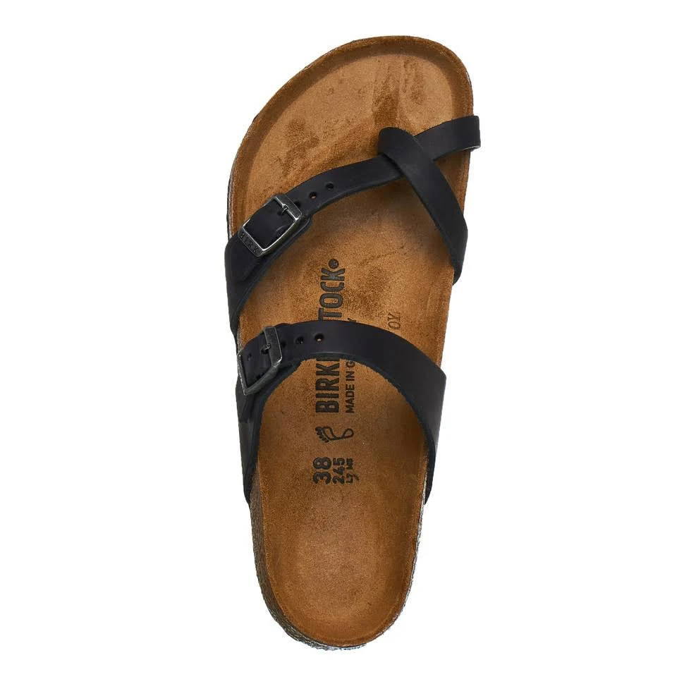 Birkenstock Mayari Oiled Leather Black Thong Sandals