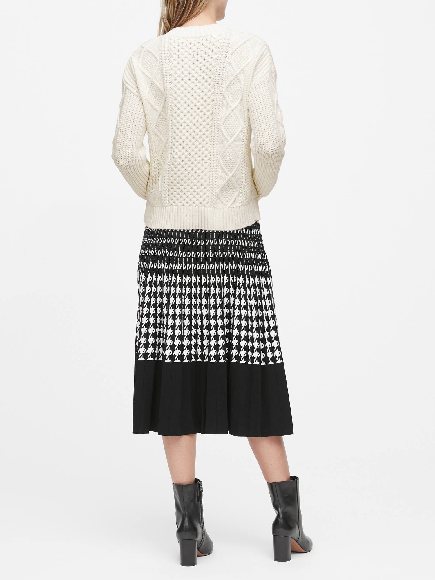 Banana Republic Women's Cable-Knit Cropped Sweater White Size XS