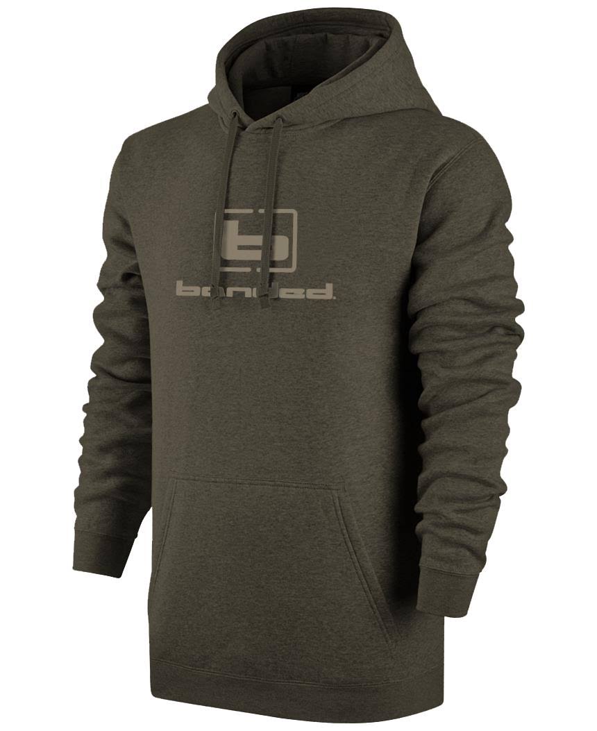 Banded Logo Hoodie, Spanish Moss, Large