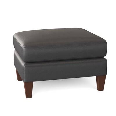 Barstow 26x22 Leather Rectangle Standard Ottoman AllModern Custom Upholstery Body Fabric: Steamboat Charcoal