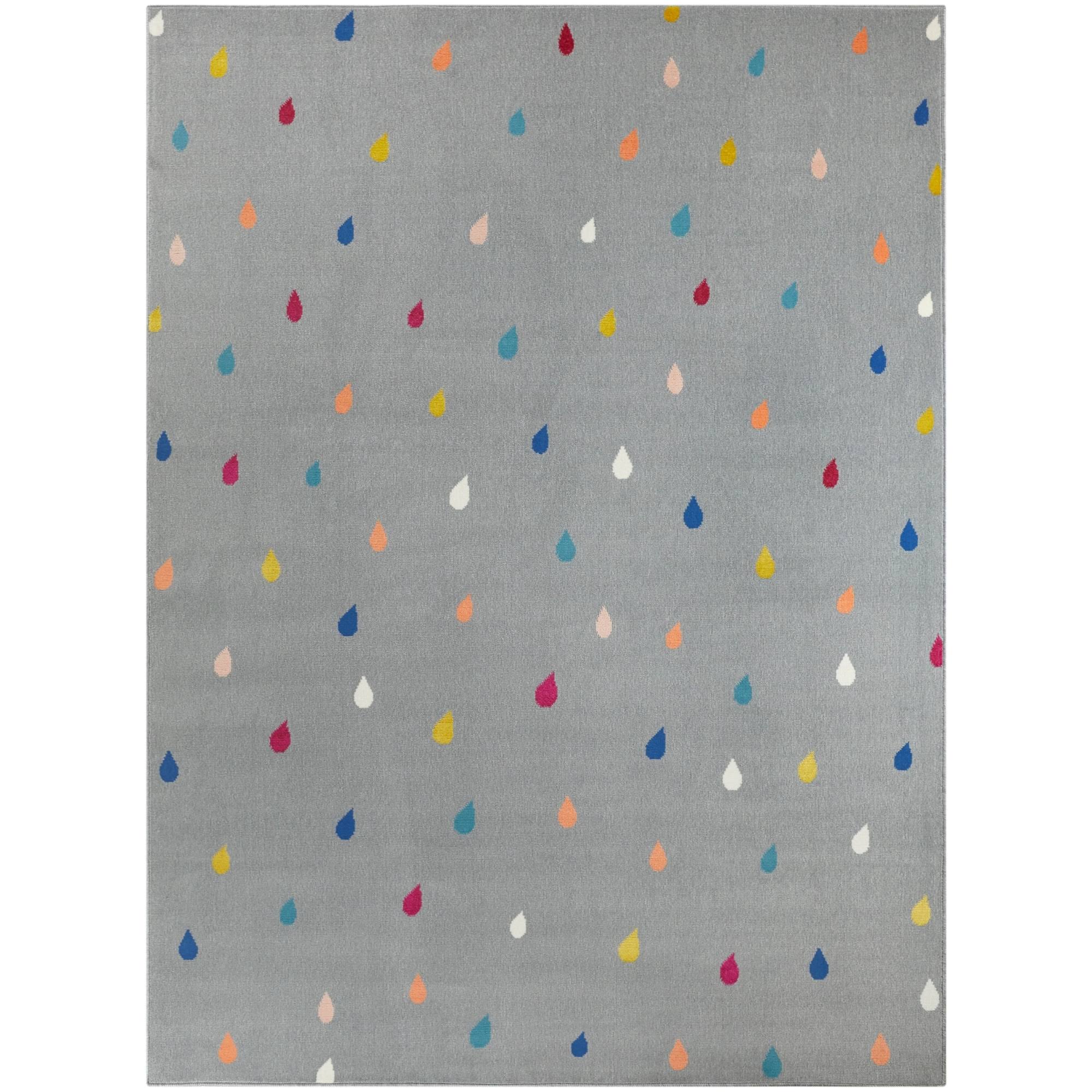 Mod-Tod Raindrops Kids Rug - 6&7x22 x 9& - Ivory