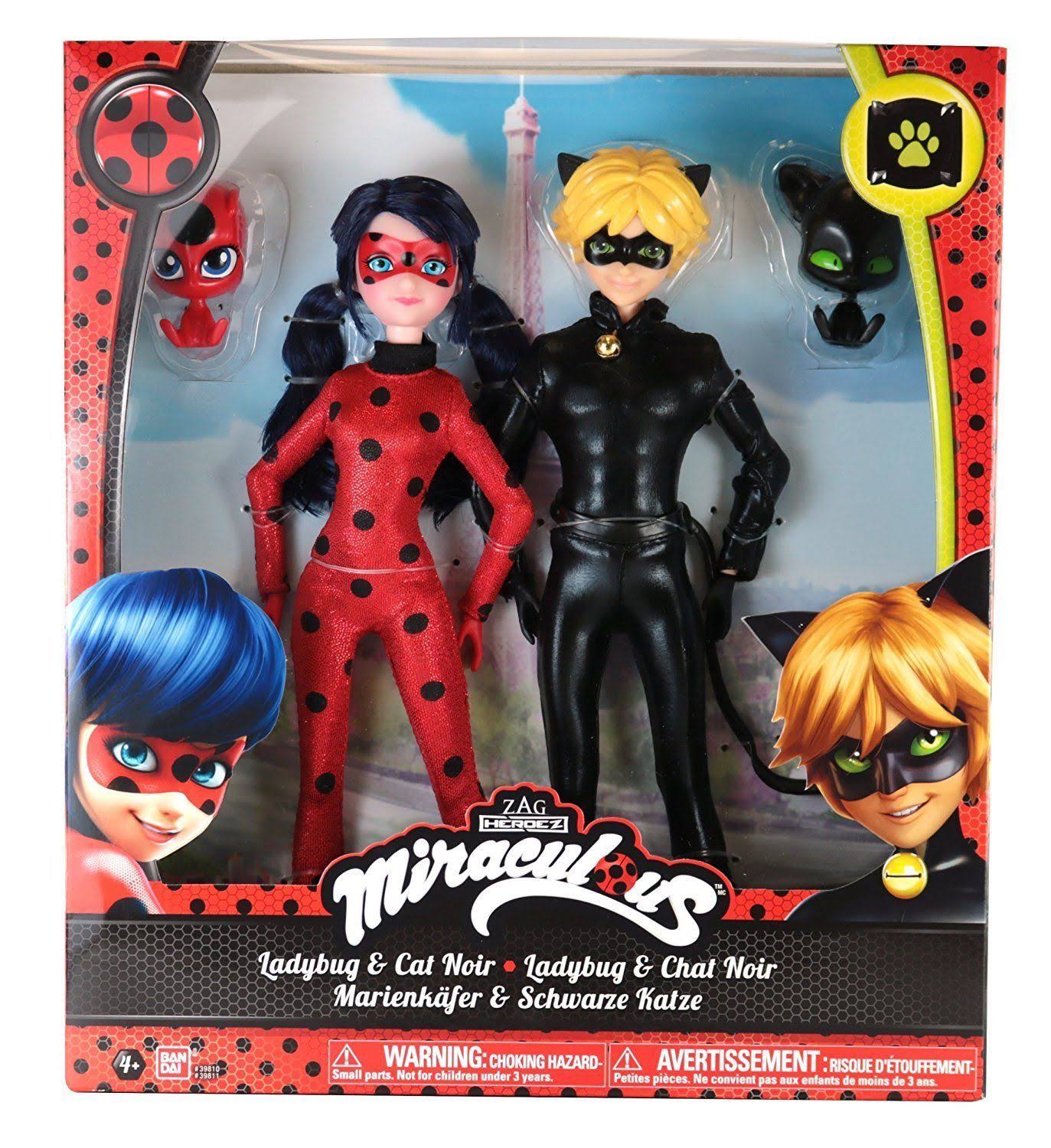 Miraculous 10.5-inch Fashion Doll 2-Pack Ladybug and Cat Noir