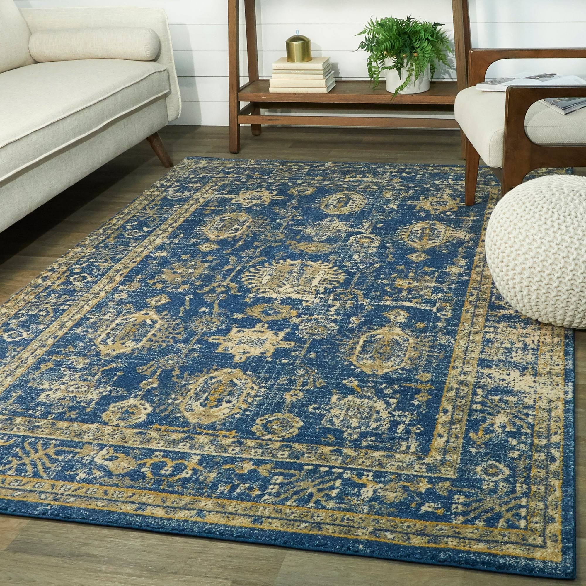 BALTA Godwin Blue 5 ft. x 7 ft. Vintage Persian Area Rug