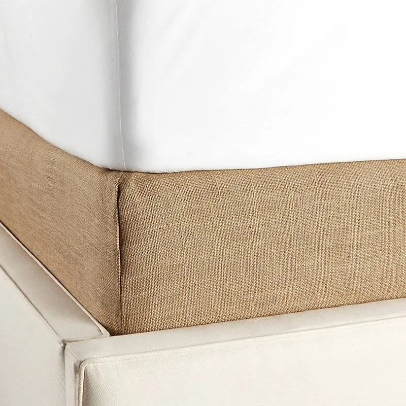 Tailored Boxspring Cover Linen Natural Full - Ballard Designs