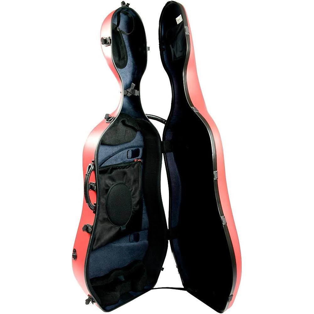 BAM 1001SW Classic Cello Case with Wheels Peony Red