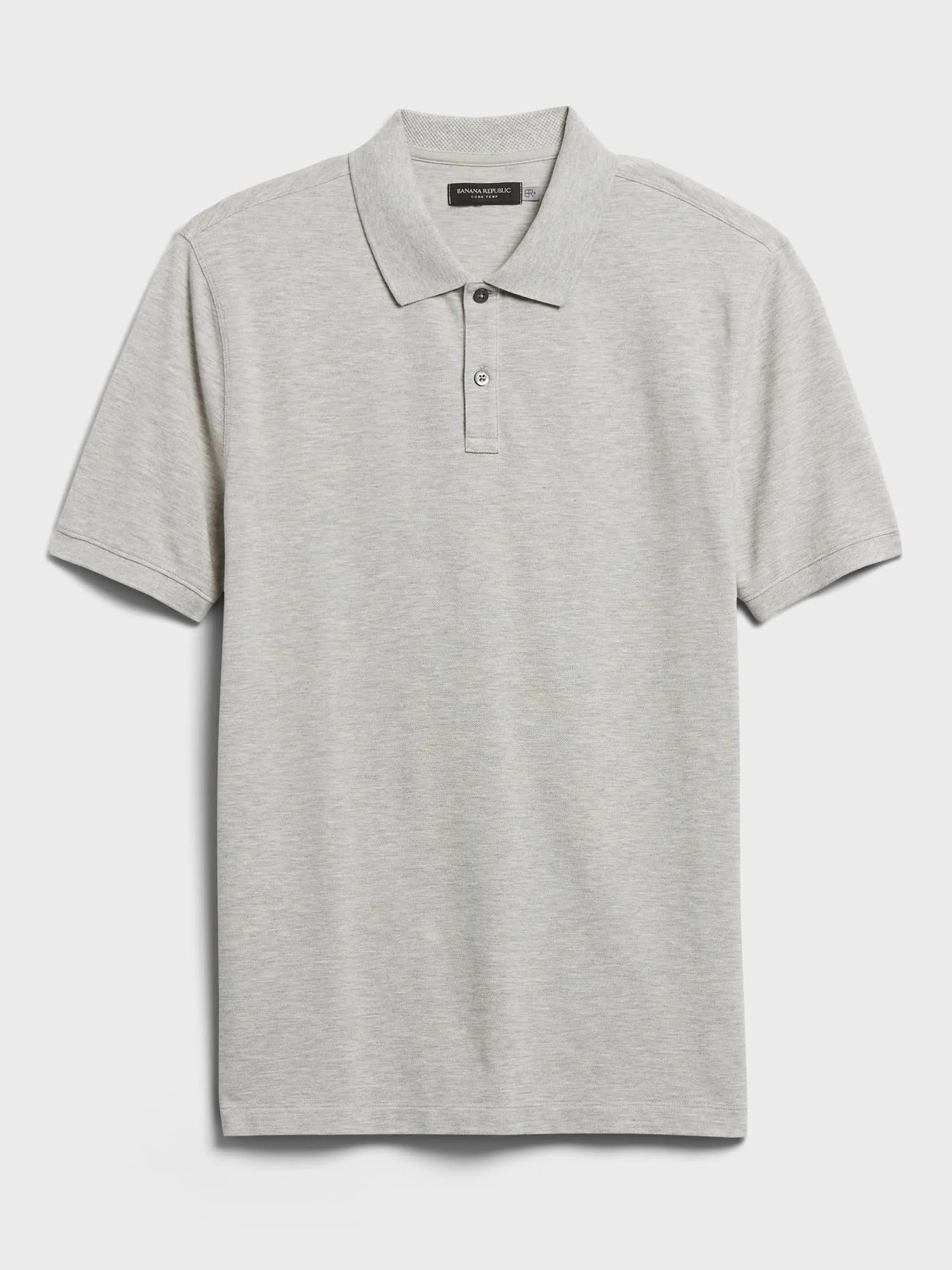Banana Republic Men's Core Temp Pique Polo Shirt Heather Gray Size S