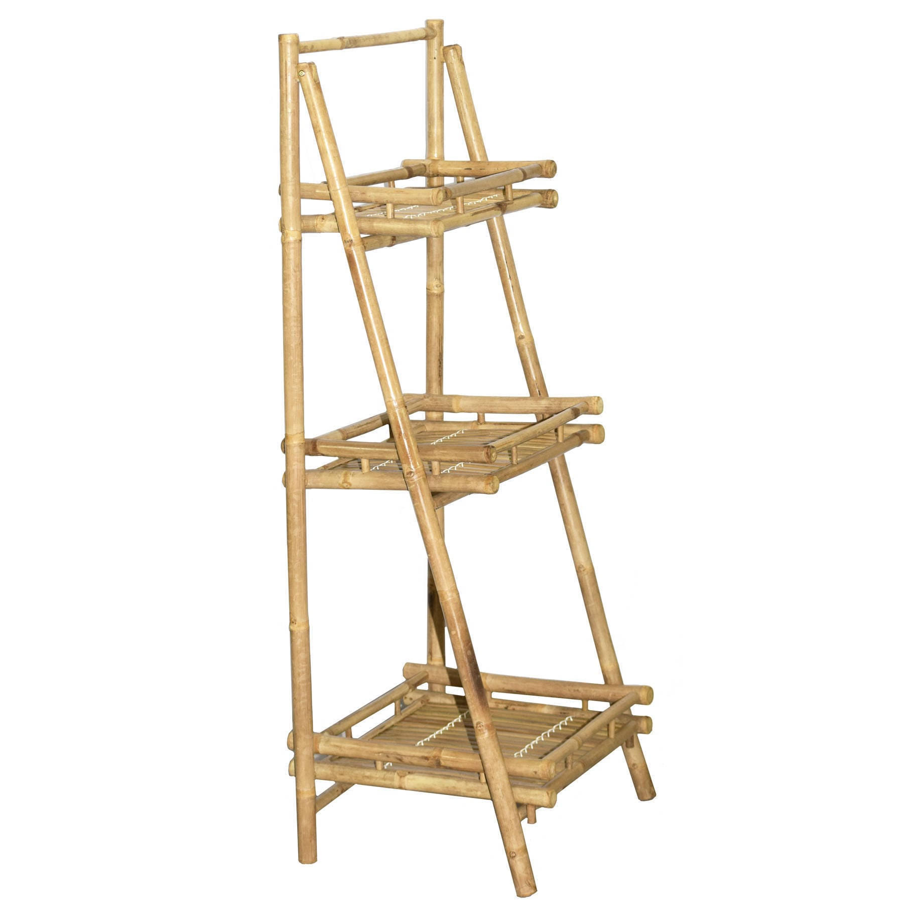 Bamboo54 Folding Bamboo Three Shelf Etagere