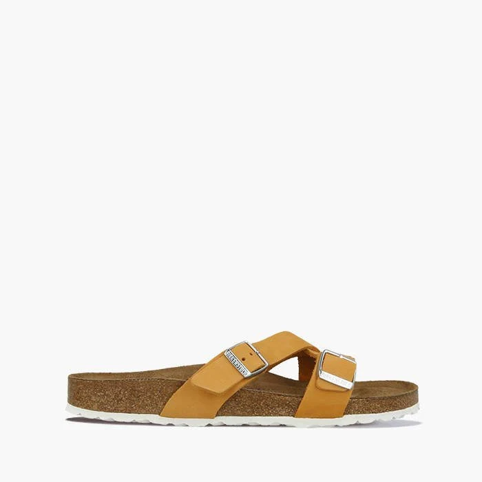 Birkenstock Yao Balance Nubuck Leather Apricot Two-Strap Sandals