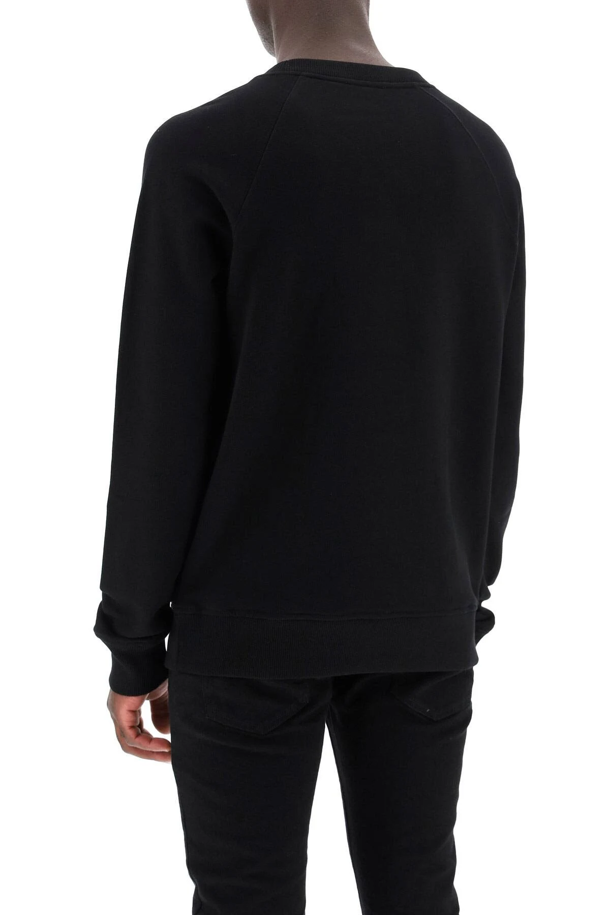 Balmain Sweatshirt with Metallic Logo S Black,Silver Cotton