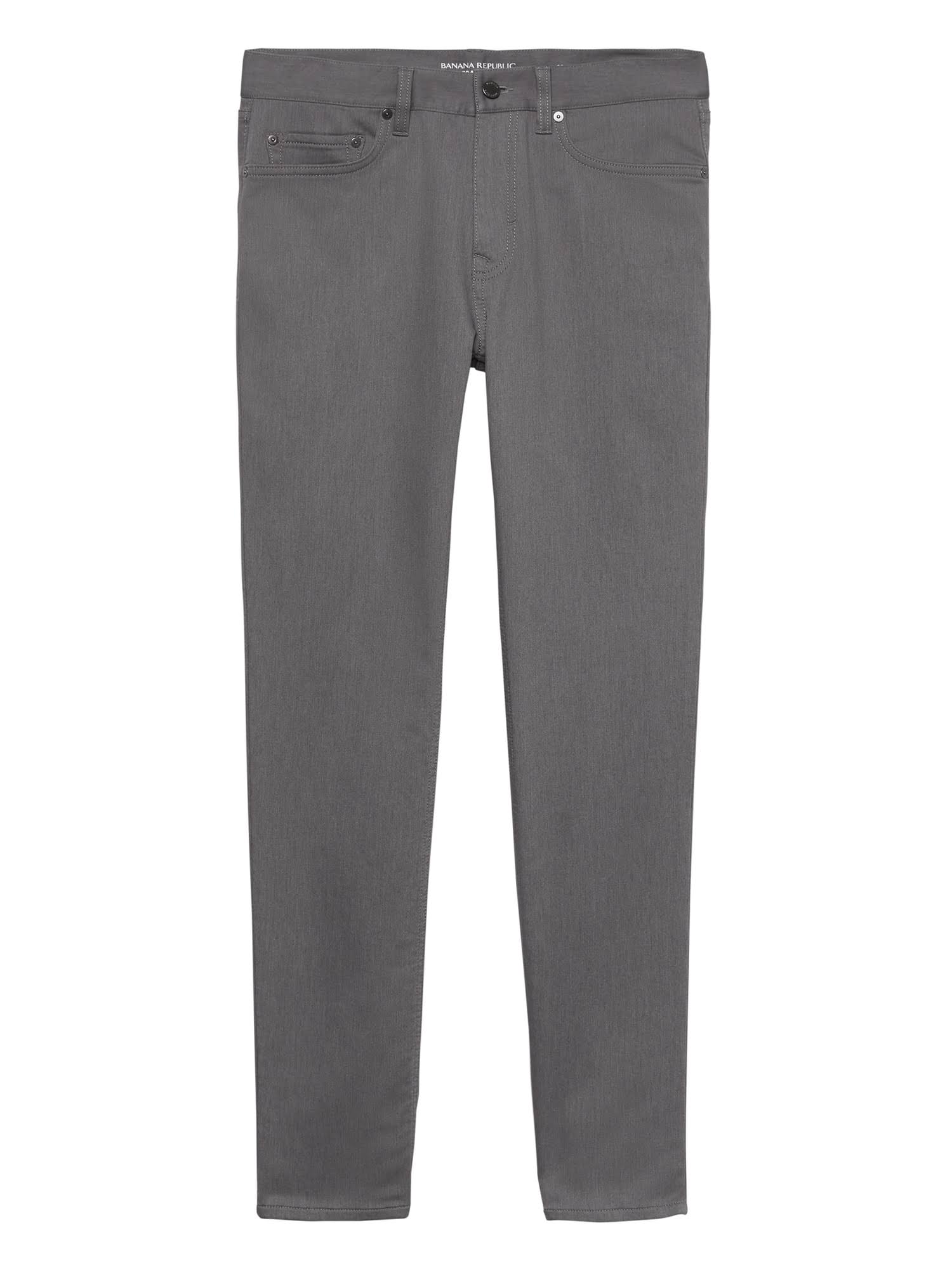 Banana Republic Men's Tapered Heathered Traveler Pant Smoke Gray Tall Size 36W 36L