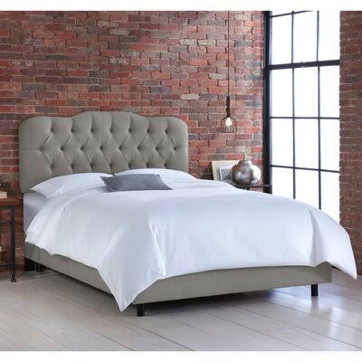 Stella Upholstered Bed Color: Linen Blend Gray, Size: Full