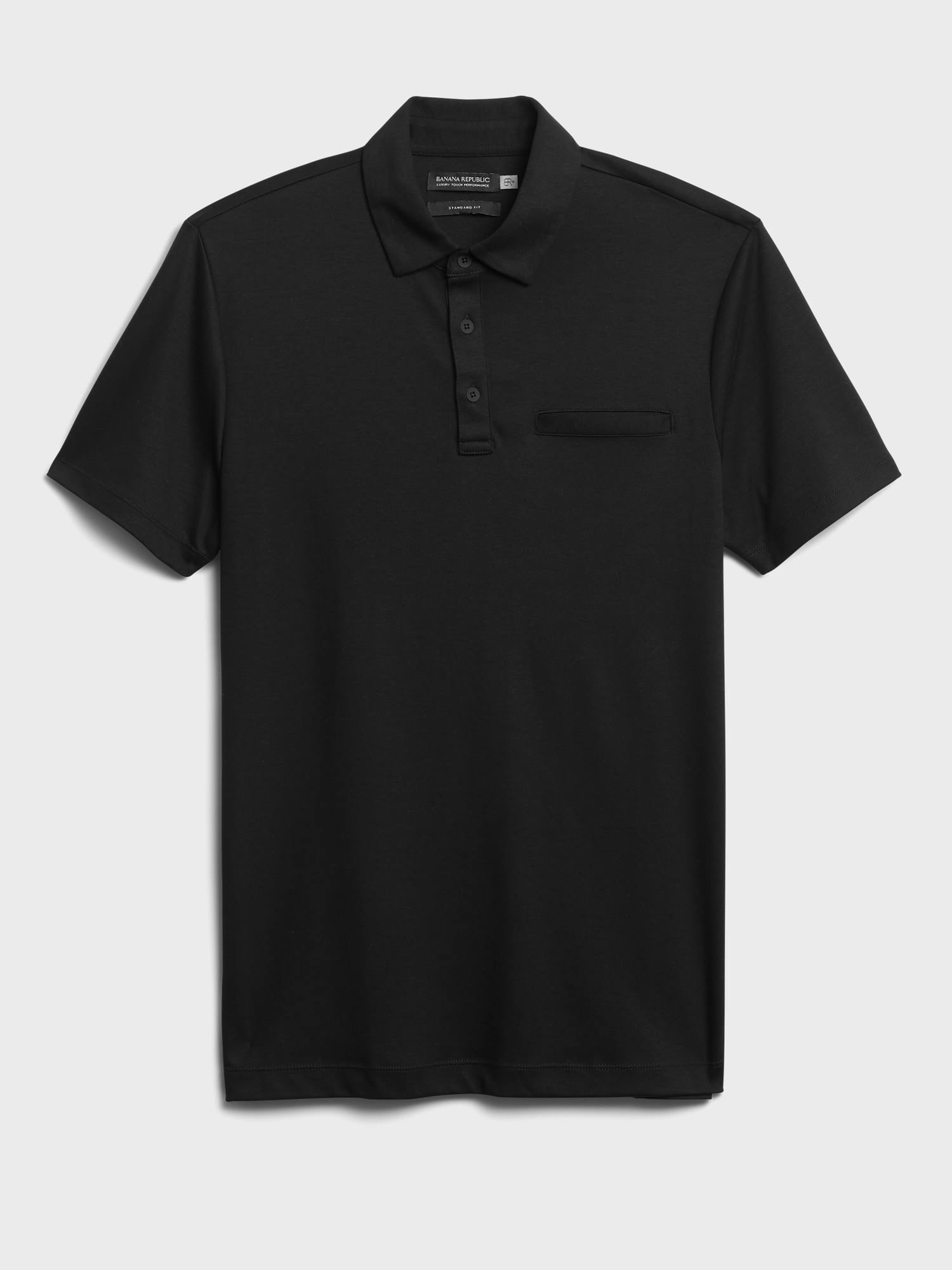 Banana Republic Men's Luxury-Touch Performance Golf Polo Shirt Black Size Xxs