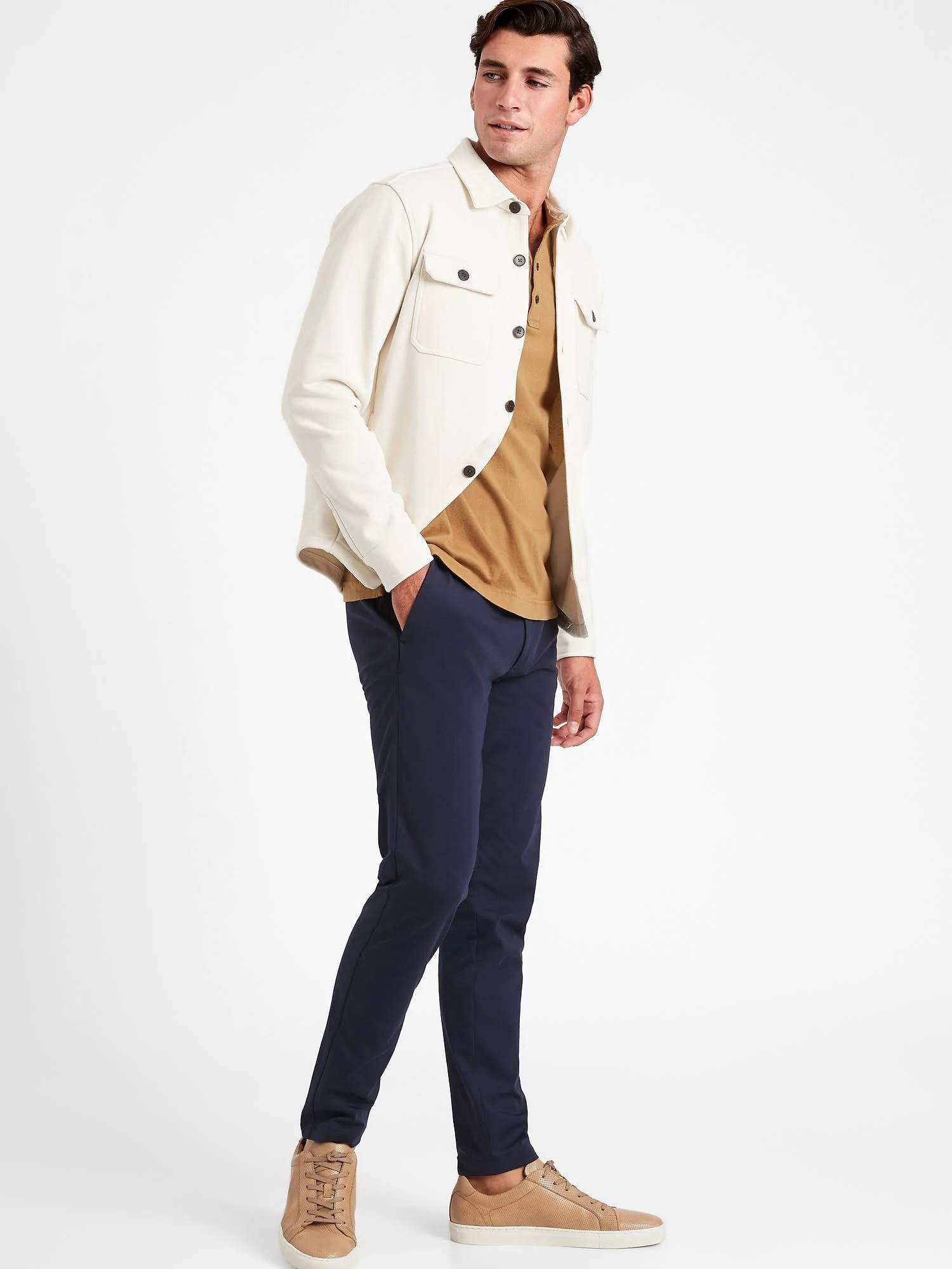 Banana Republic Men's Slim Luxe City Pant with Core Temp Technology Navy Tall Size 32W 36L