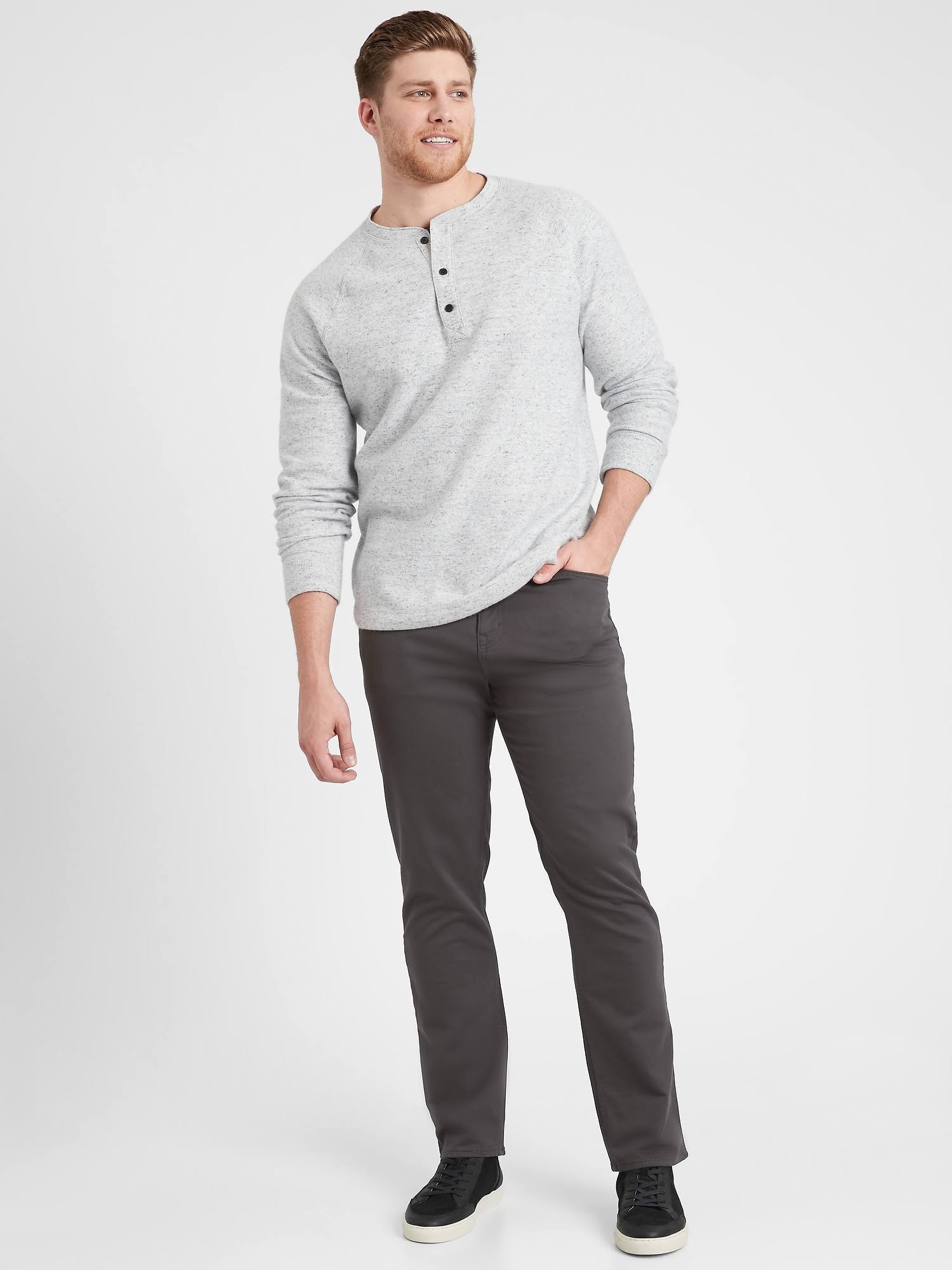 Banana Republic Men's Slim Traveler Pant Asphalt Gray Size 31W 32L