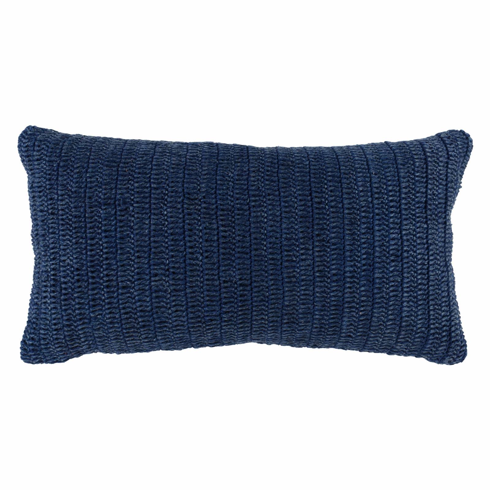 Kosas Home Nakeya Knitted 14x22 x 26x22 Throw Pillow, Indigo