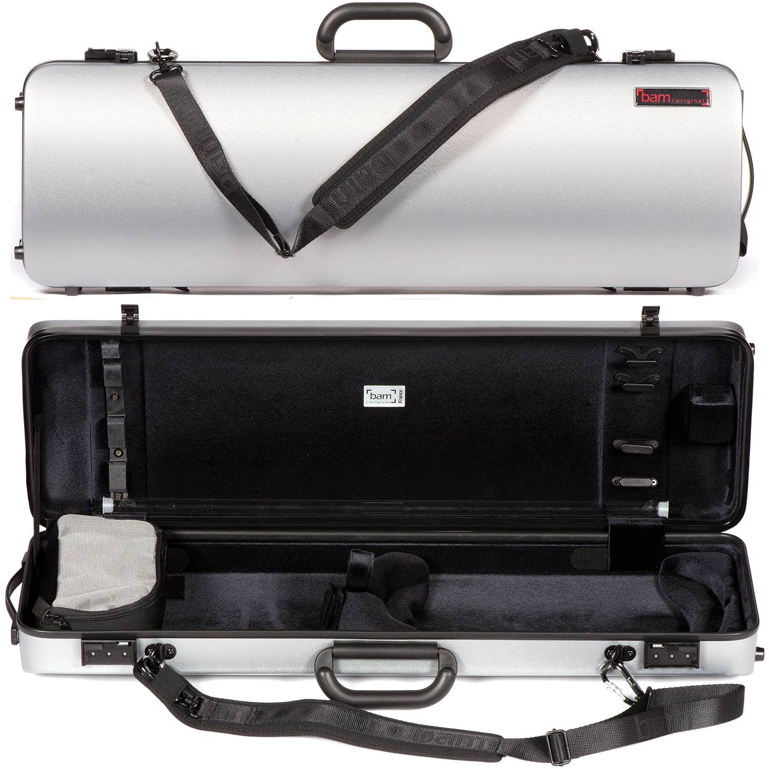 BAM France 2001XLS Hightech Metallic Silver Oblong 4/4 Violin Case